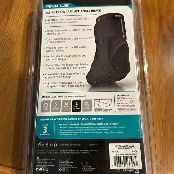 Shock Doctor Ankle Brace LEVEL 3 Size large 851 nwt - Picture 2 of 2